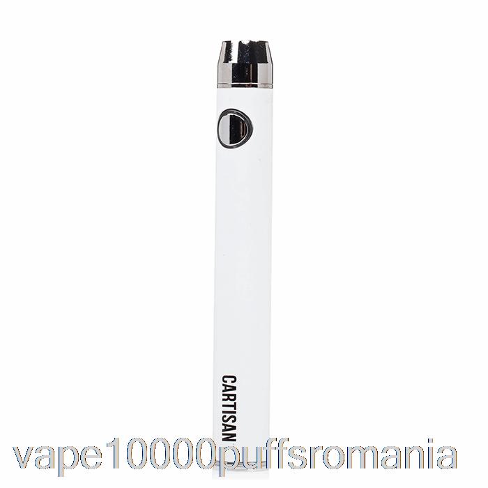 Vape Romania Buton Cartisan Vv 900 Dual Charge 510 Baterie [usb-c] Alb